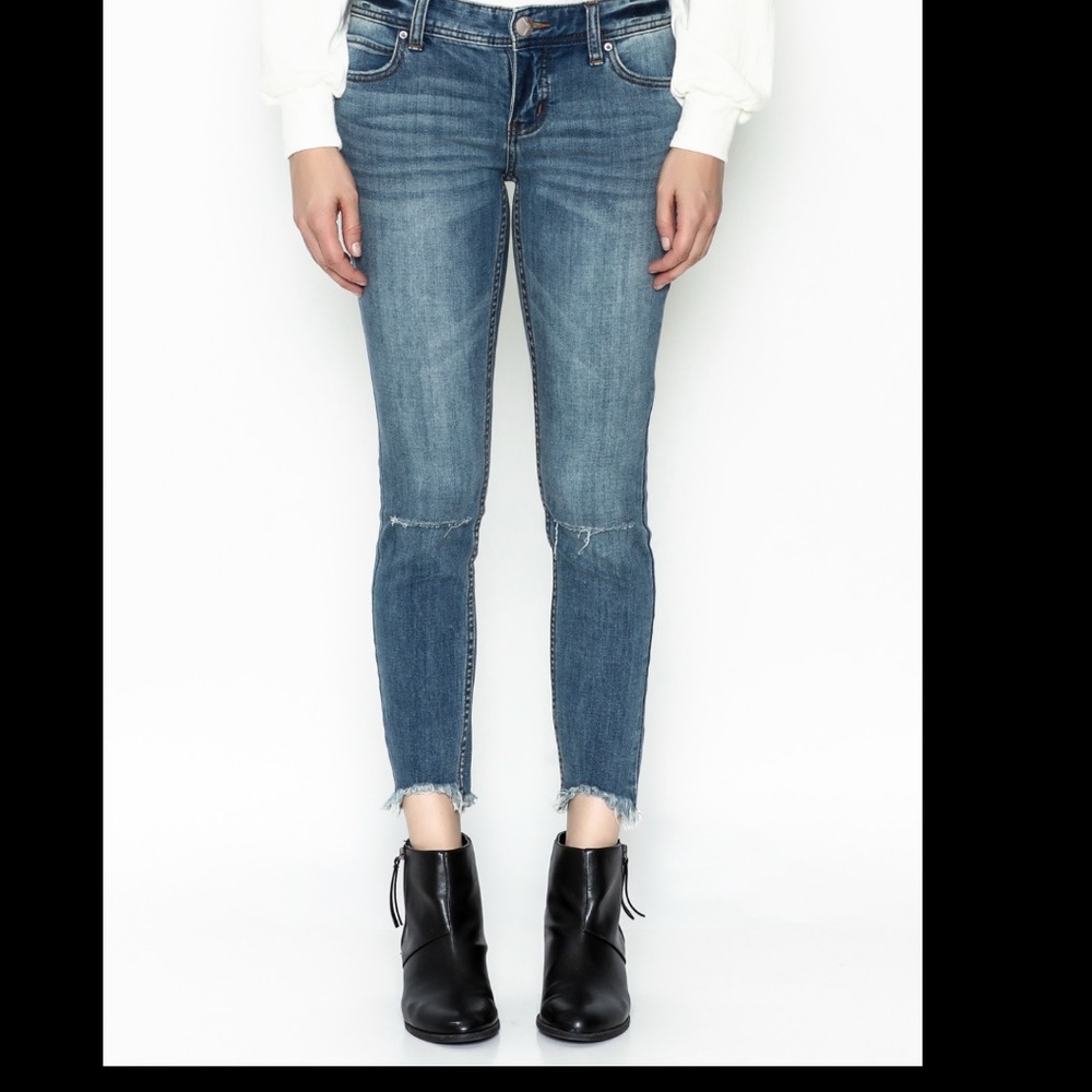 Free People Ripped Knee Skinny Jeans